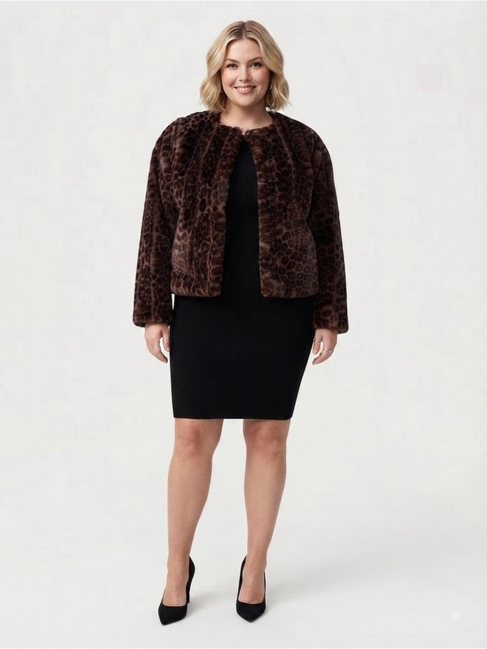 New! Torrid Leopard Cheetah Collarless Faux Fur Jacket Coat